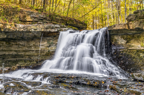 McCormicks Creek Waterfall Autumn - Indiana