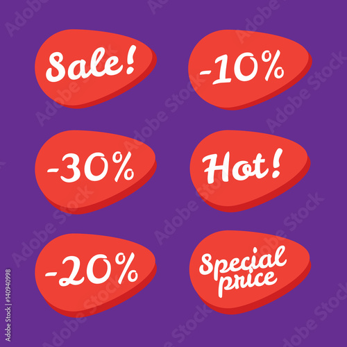 Sale tickets collection. Coupon and buy, tag and price, label paper