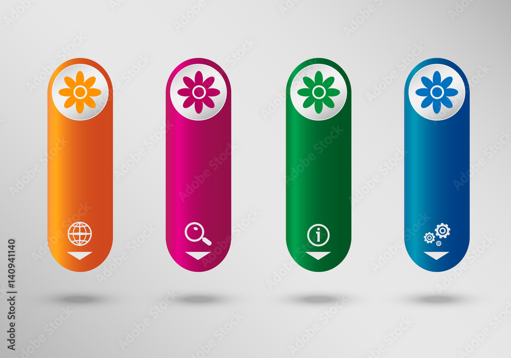 Pictograph of flower on vertical infographic design template Pictograph of flower on vertical infographic design template