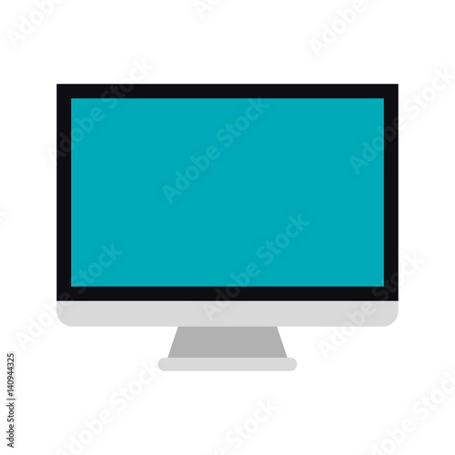 monitor computer icon over white background. colorful design. vector illustration