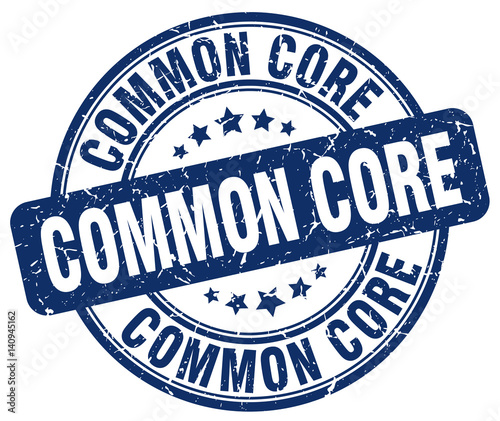 common core blue grunge stamp