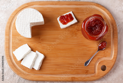 Brazilian dessert Romeo and Juliet, goiabada jam of guava and cheese photo