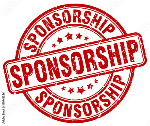 sponsorship red grunge stamp