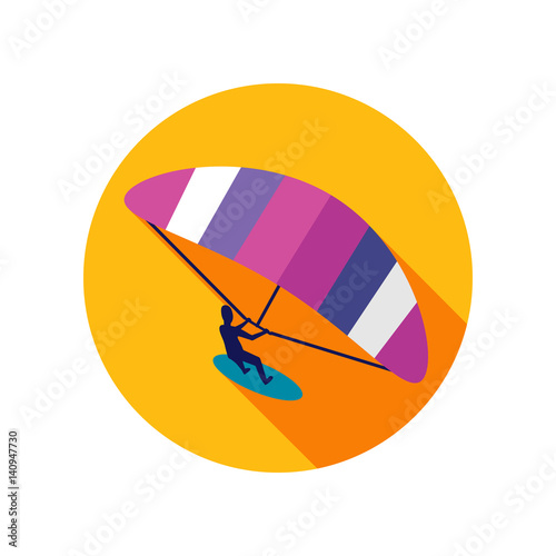 Kite boarding. Kite surfing icon. Summer. Vacation