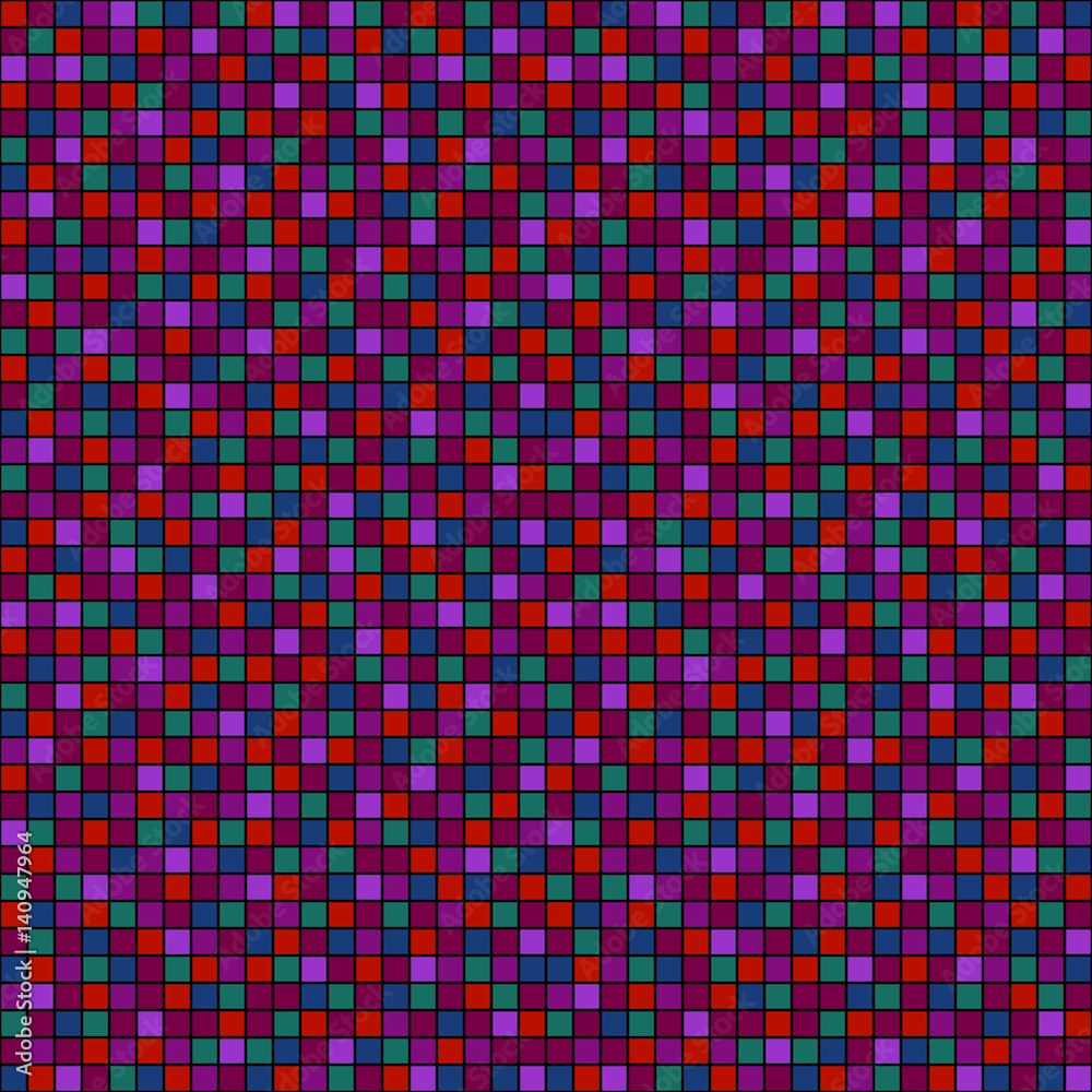 Fototapeta premium Seamless vector pattern with squares. Simple checkered graphic design. drawn background with little decorative elements. Print for wrapping, web backgrounds, fabric, decor, surface