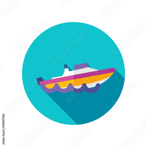Speed boat icon. Summer. Vacation