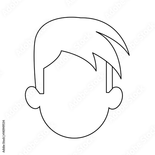 faceless man with youthful haircut cartoon icon image vector illustration design 