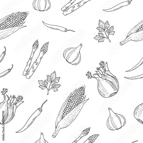 Vegetables seamless pattern