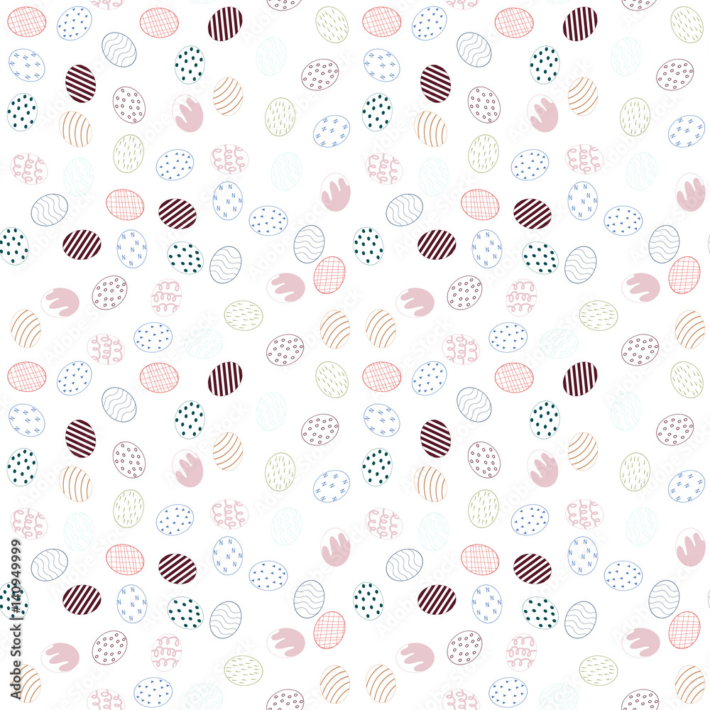 Modern vector geometric seamless pattern with easter eggs shapes. Modern vector geometric seamless pattern with easter eggs shapes.