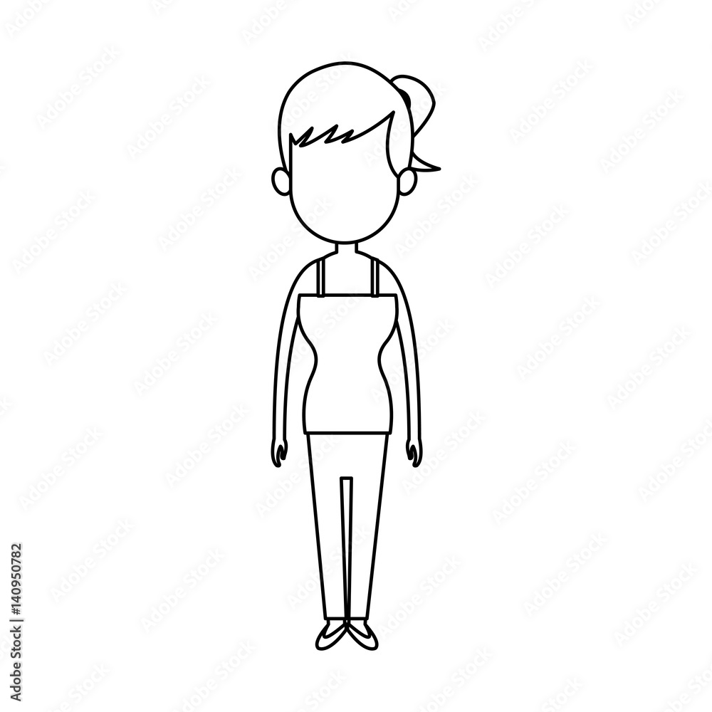faceless woman with ponytail cartoon icon image vector illustration design faceless woman with ponytail cartoon icon image vector illustration design
