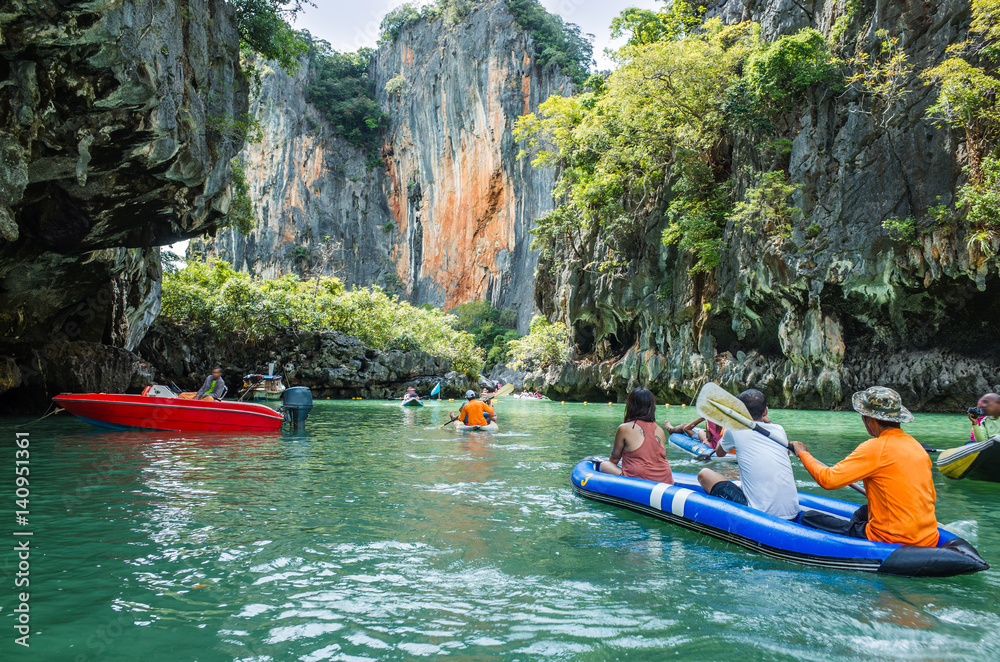 Tourism in Phuket by boat and kayak, Thailand