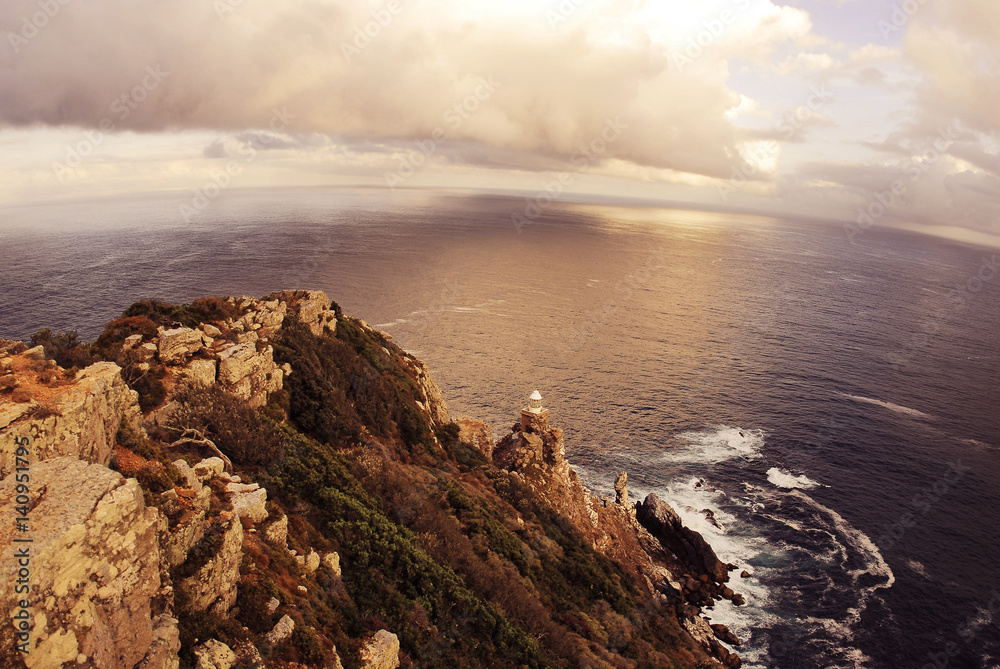 Cape Of Good Hope lighthouse in the sunset, South Africa