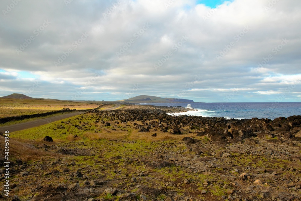 Impressions of the rocky coasts around Easter Island, Rapa Nui, Chile, South America Impressions of the rocky coasts around Easter Island, Rapa Nui, Chile, South America