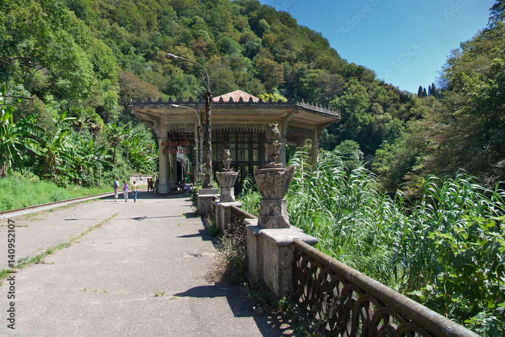 Abandoned railway station in Abkhazia 