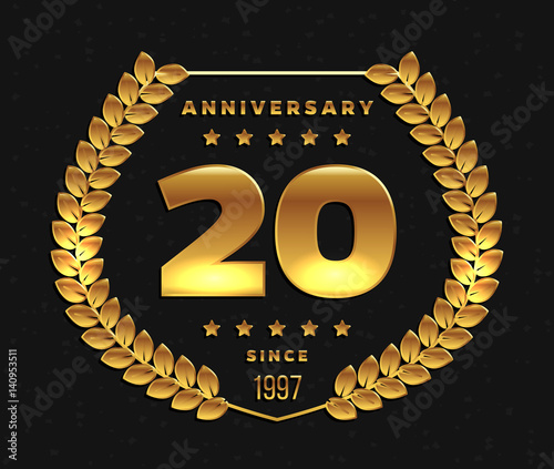 Twenty years anniversary logotype. 20th anniversary logo.