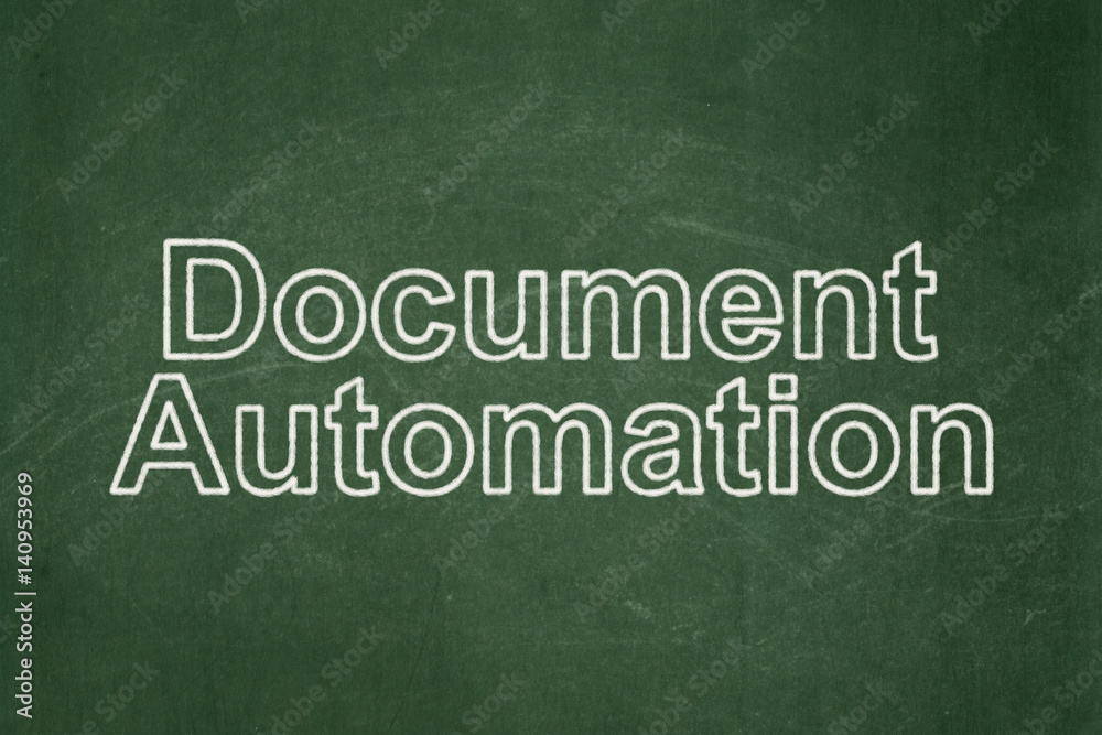 Obraz premium Finance concept: Document Automation on chalkboard background