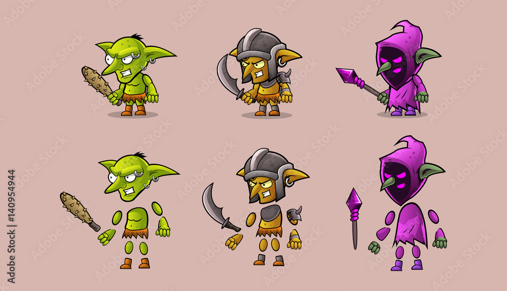 Mini Character  warrior  monster kit