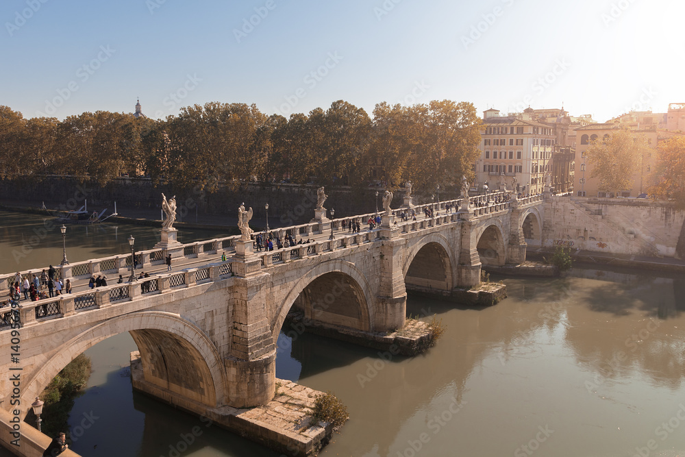 Fototapeta premium Angel bridge rome Ponte Sant’Angelo
