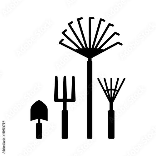 gardening equipment over white background. colorful design. vector illustration