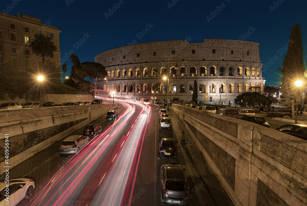 coliseum rome at night