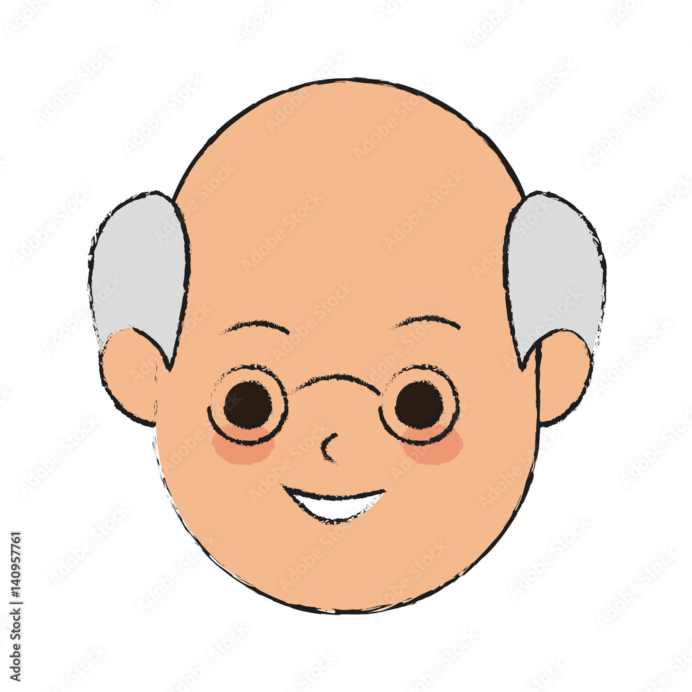 old man cartoon icon over white background. vector illustration