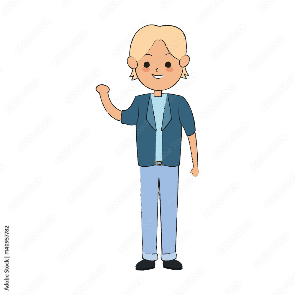 young man cartoon icon over white background. vector illustration