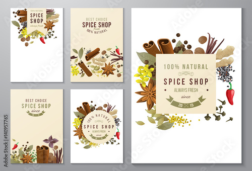 backgrounds with paper emblems and spices