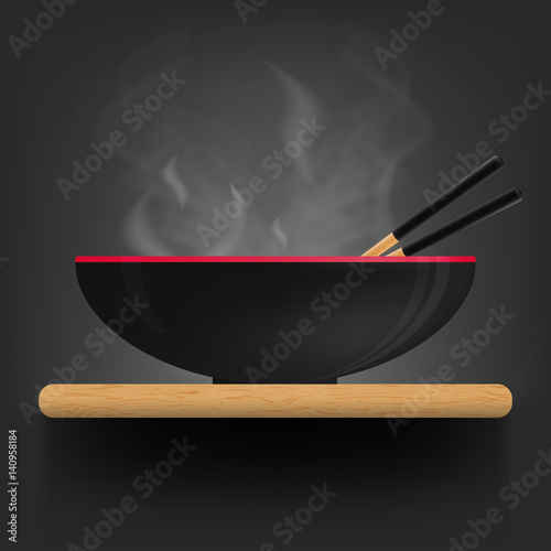 Asian soup plate on desk