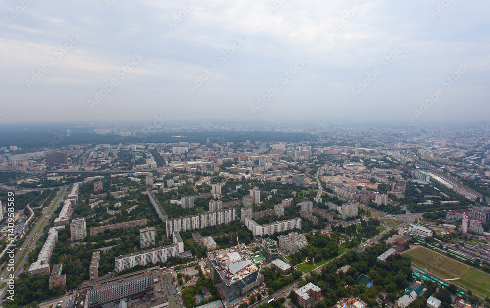 Вид на Москву с Останкинской телебашни. Панорама города. Москва. Россия. Вид на Москву с Останкинской телебашни. Панорама города. Москва. Россия.