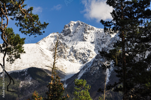 Snow top mountain Caucasus photo