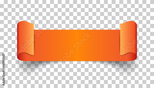 Empty ribbon vector icon. Blank sticker label on isolated background.