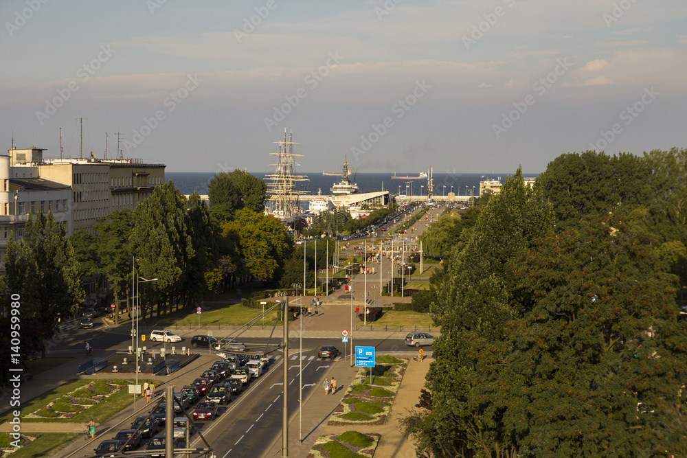 Fototapeta premium Widok na skwer Kościuszki w Gdyni