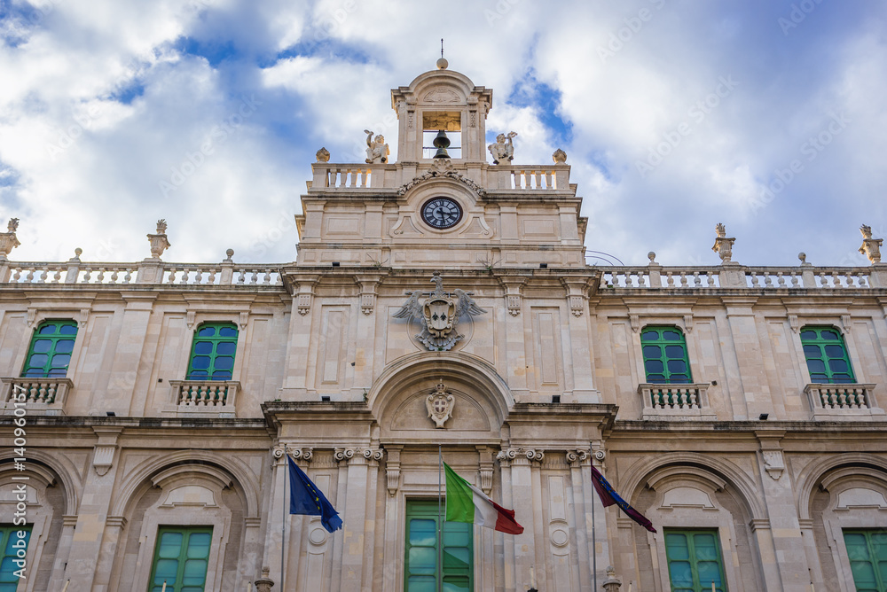 University of Catania building at University Square in Catania, Sicily, Italy