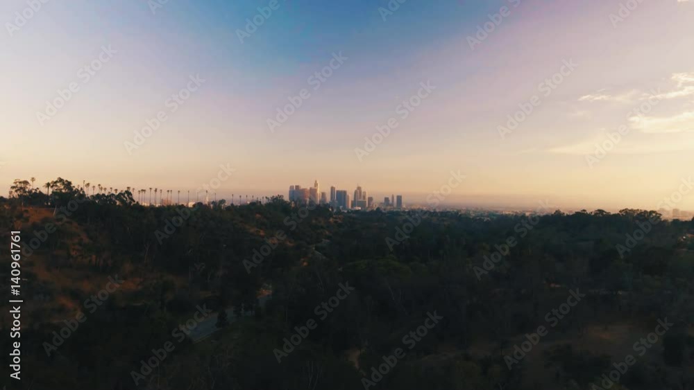 Wide aerial POV, Los Angeles cityscape Wide aerial POV, Los Angeles cityscape