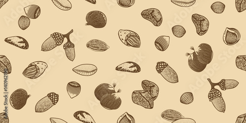 Organic Seeds Seamless Pattern