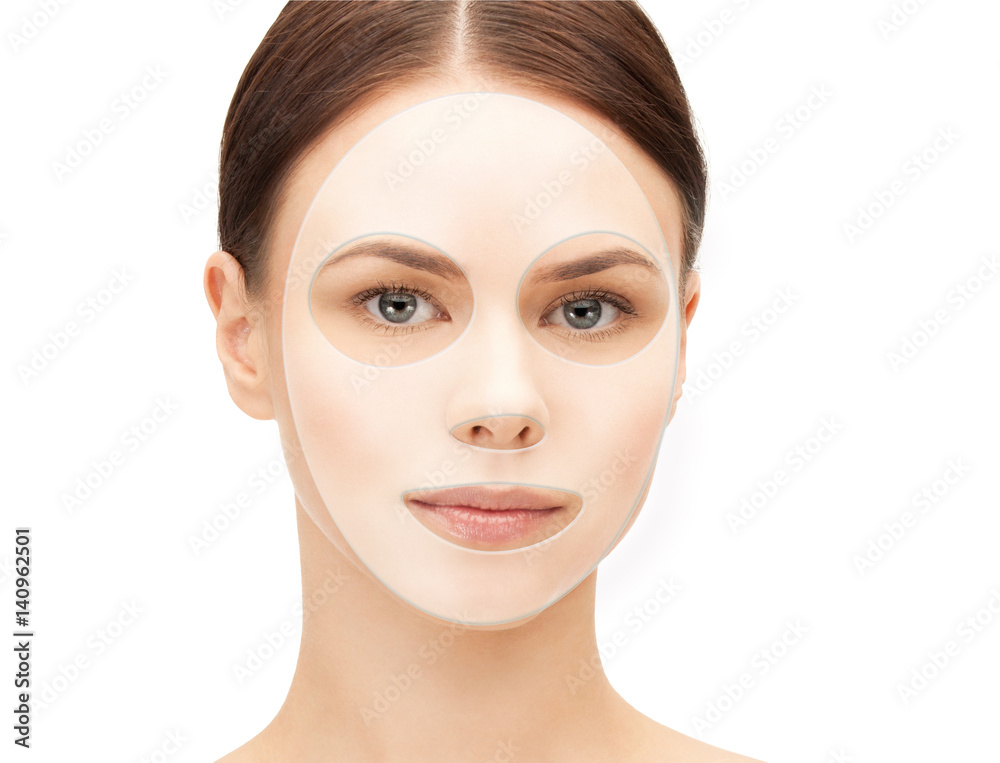 close up of woman with collagen facial mask
