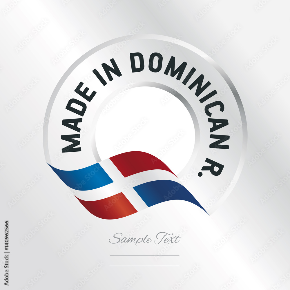 Made in Dominican Republic transparent logo icon silver background