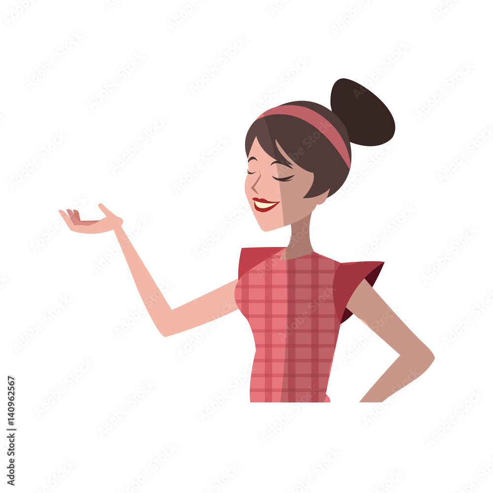 happy woman wearing pink clothes over white background. colorful design. vector illustration happy woman wearing pink clothes over white background. colorful design. vector illustration