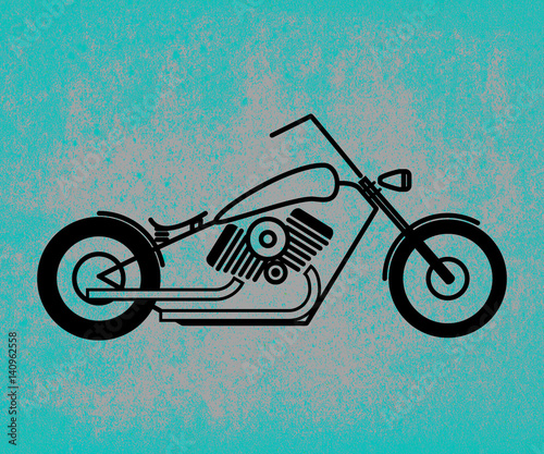 Chopper motorcycle/Chopper illustration on grunge background