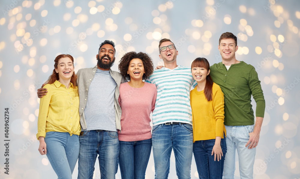 Obraz premium international group of happy smiling people