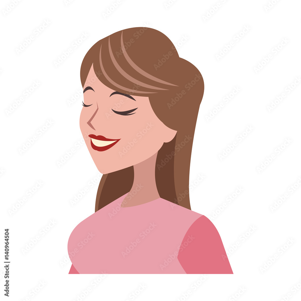 happy woman wearing pink clothes over white background. colorful design. vector illustration happy woman wearing pink clothes over white background. colorful design. vector illustration