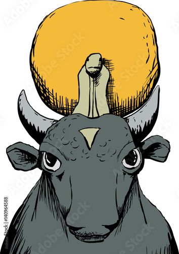 Apis bull god with sun disk