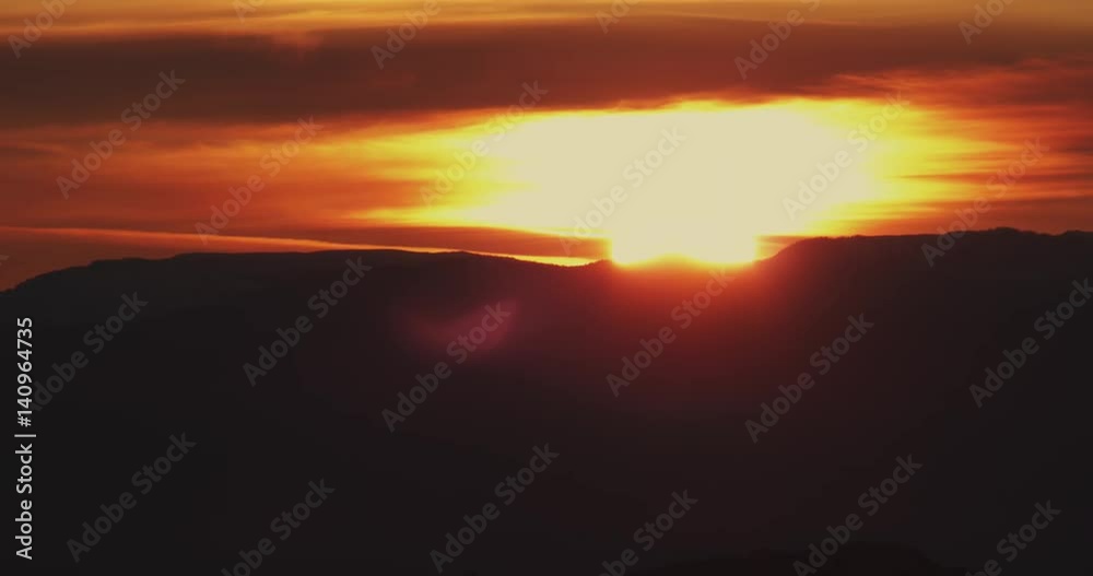 Scenic sunset over hillside, establishing Scenic sunset over hillside, establishing