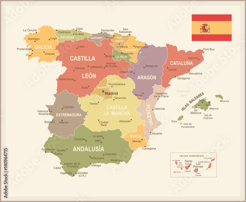 Spain map - Vuntage