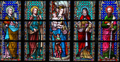 Stained Glass - Saints in Sablon Church  Brussels