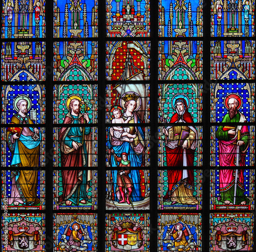 Stained Glass - Saints in Sablon Church, Brussels