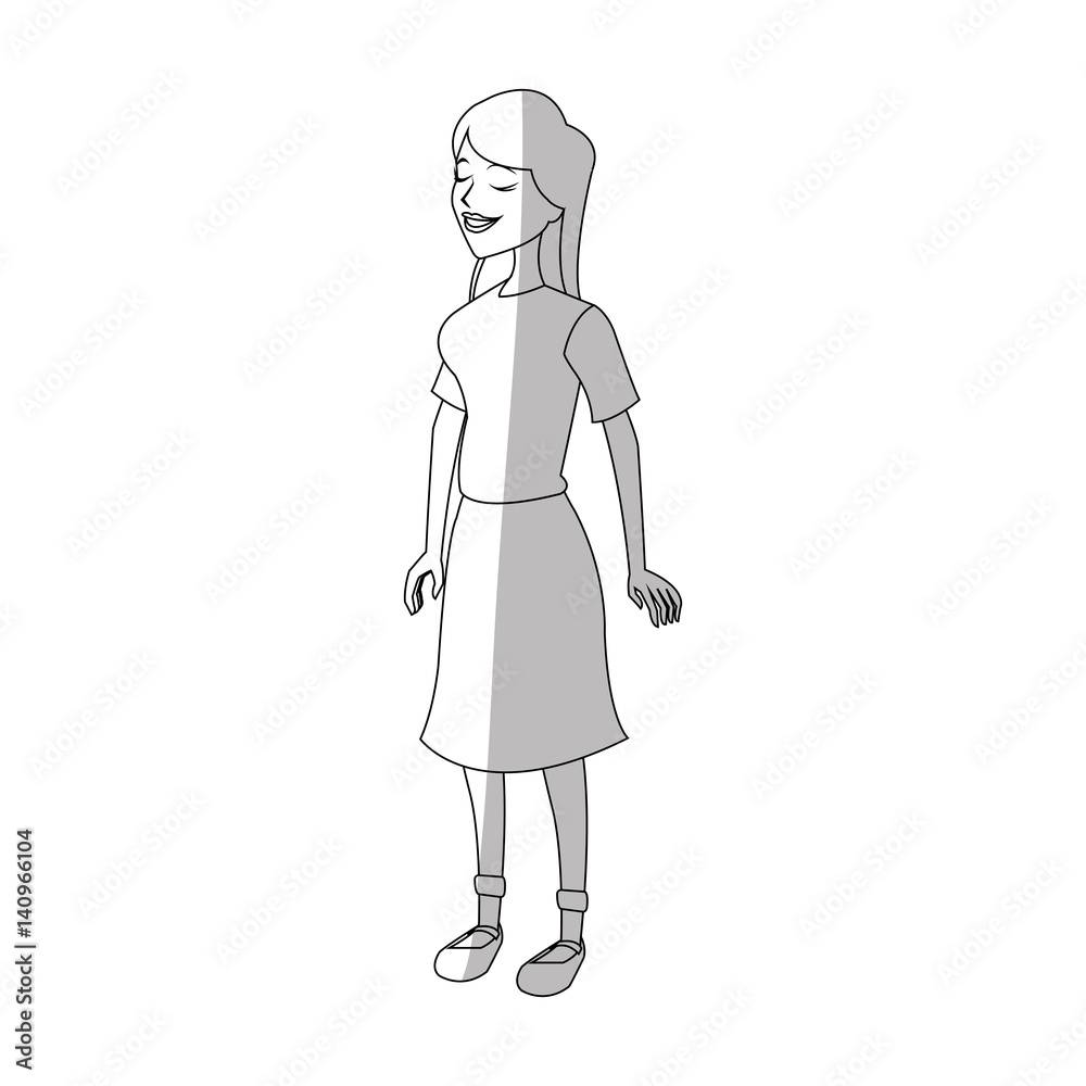 woman cartoon icon over white background. vector illustration