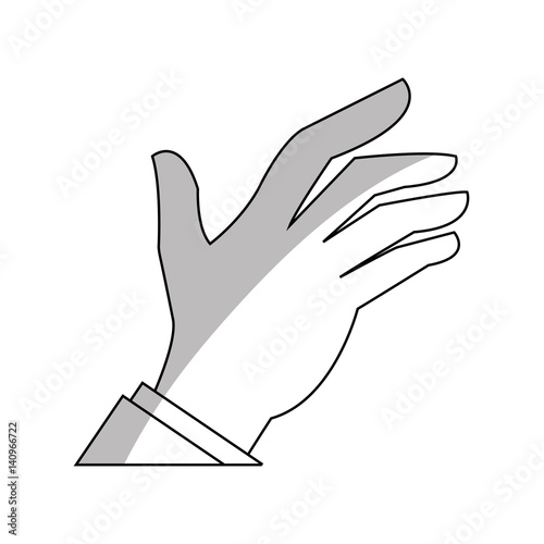 human hand icon over white background. vector illustration