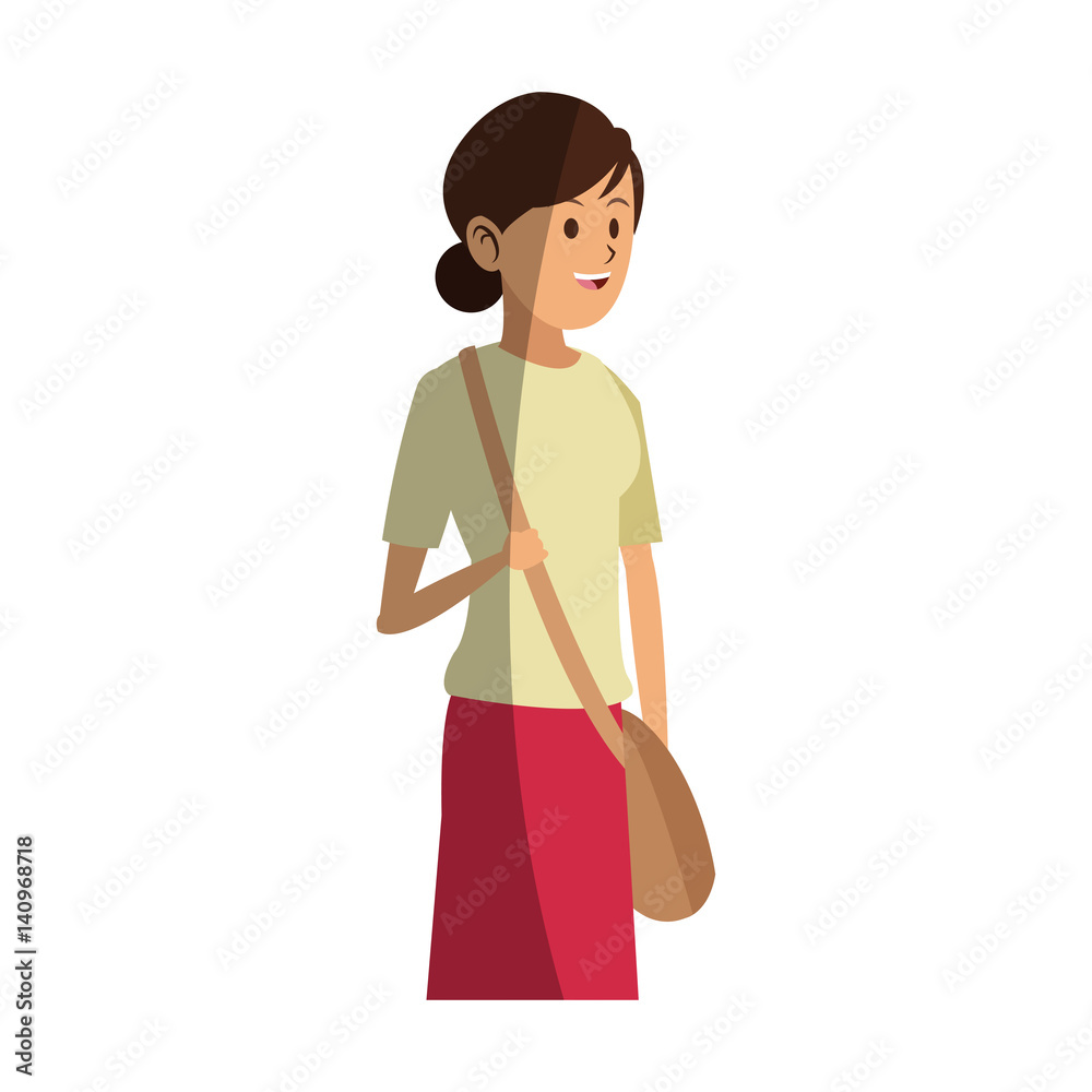 happy woman cartoon icon over white background. colorful design. vector illustration happy woman cartoon icon over white background. colorful design. vector illustration