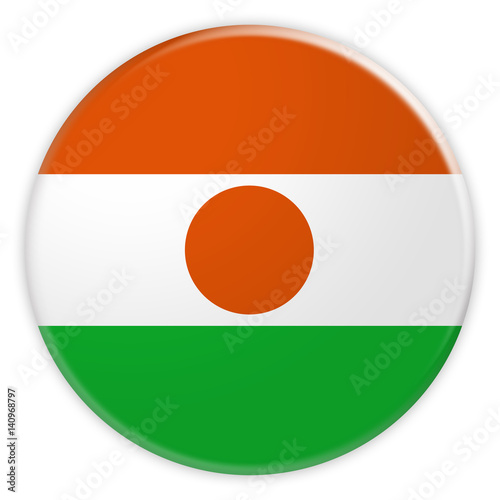 Free Download Niger Flag Button, News Concept Badge, 3d illustration on white background - GFXLoad